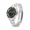 Evolution dive watch with a deep green dial, black unidirectional bezel, luminescent markers, and a stainless steel case. Features a date window at 3 o’clock