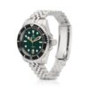 Evolution dive watch with a deep green dial, gold-tone skeleton hands, luminescent markers, and a black unidirectional bezel. Stainless steel case with a date window at 6 o’clock
