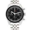 Evolution Watches chronograph with black dial, tachymeter bezel, and stainless steel bracelet